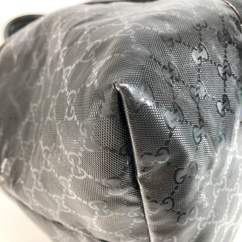 GUCCI 201482 Travel Bag GG Imprime Shoulder Tote Bag Boston Bag Leather Women's Black