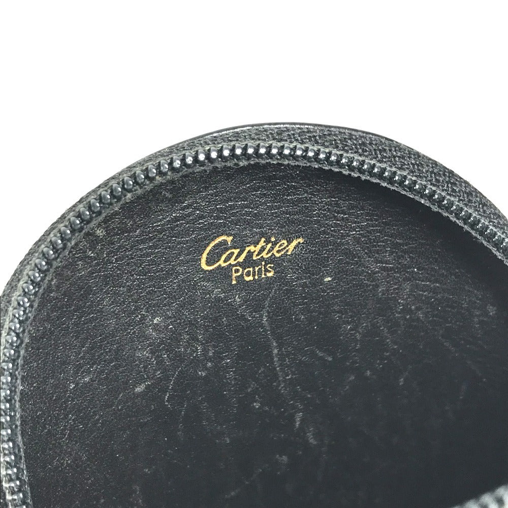 CARTIER 小銭入れ 財布 パンテール ロゴ コンパクトウォレット ラウンドファスナー コインケース レザー ユニセックス ブラック