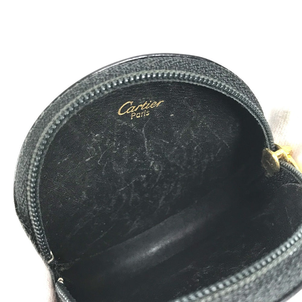 CARTIER 小銭入れ 財布 パンテール ロゴ コンパクトウォレット ラウンドファスナー コインケース レザー ユニセックス ブラック