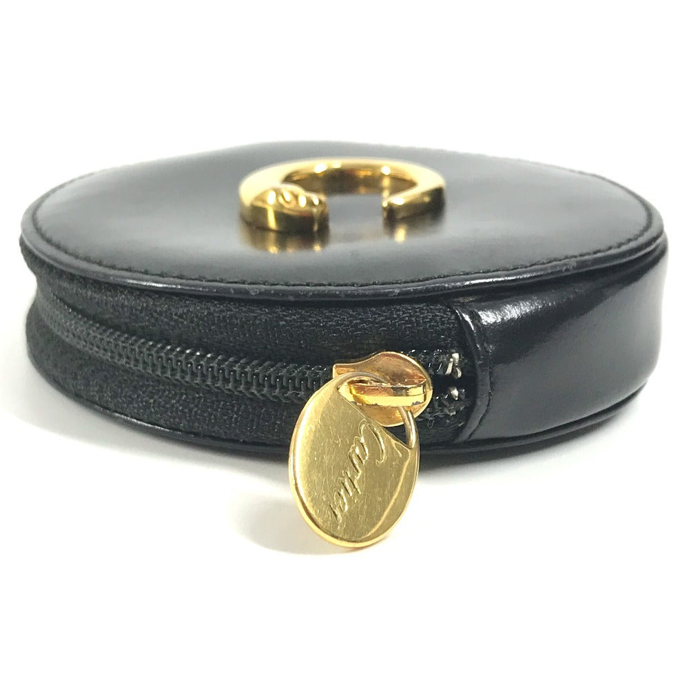 CARTIER 小銭入れ 財布 パンテール ロゴ コンパクトウォレット ラウンドファスナー コインケース レザー ユニセックス ブラック