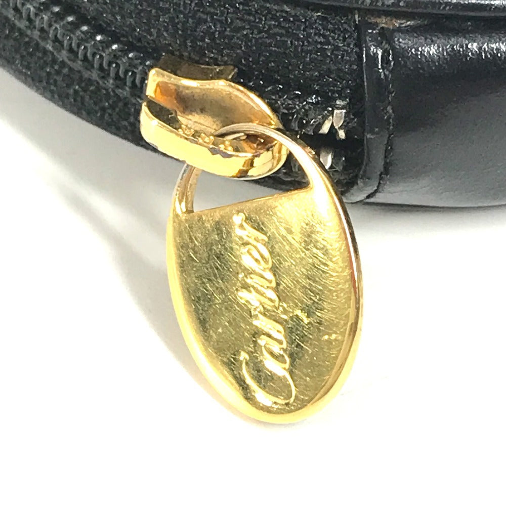 CARTIER 小銭入れ 財布 パンテール ロゴ コンパクトウォレット ラウンドファスナー コインケース レザー ユニセックス ブラック