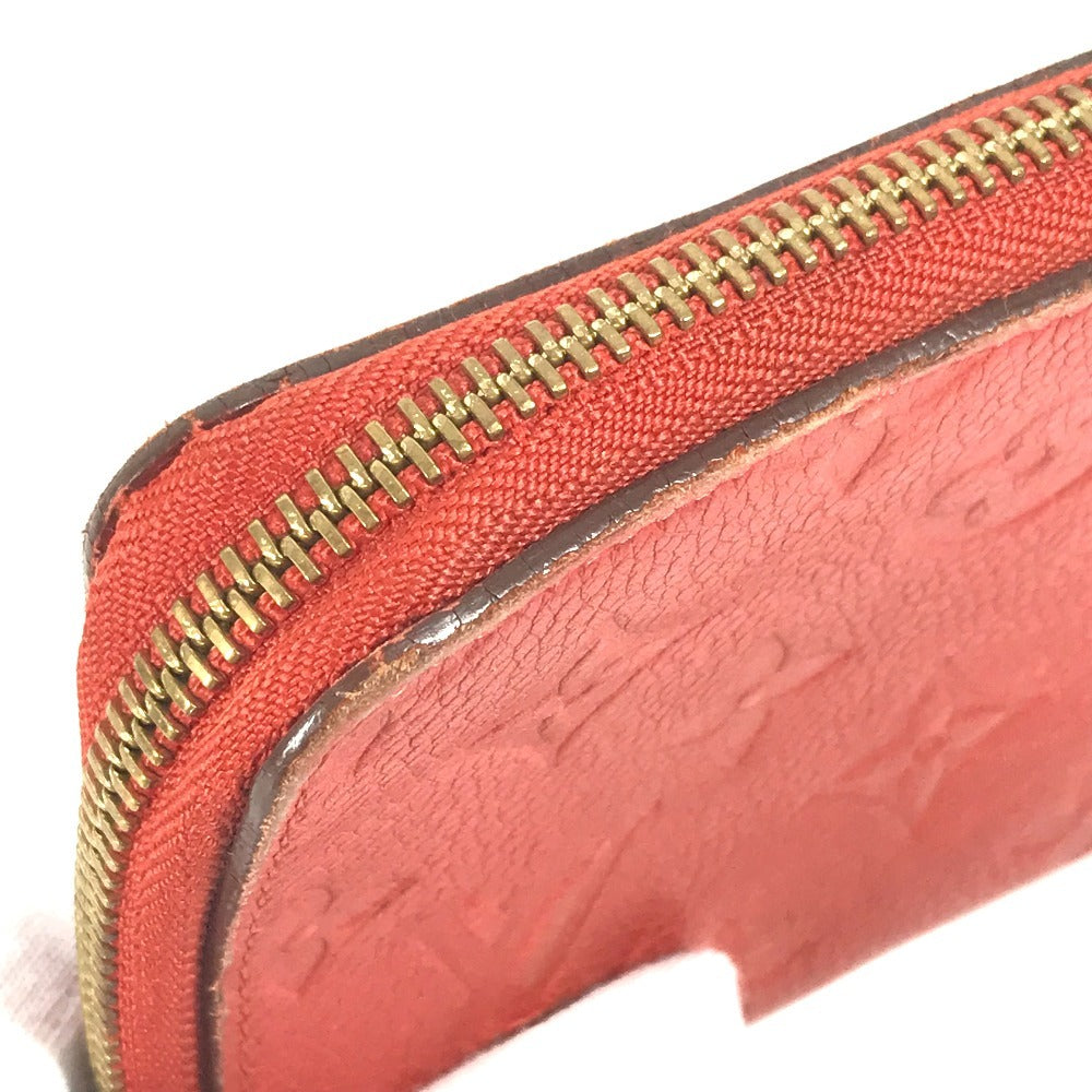 LOUIS VUITTON M60295 Monogram Empreinte Portefeuille Scalette Compact Wallet, Round Zipper Bifold Wallet, Monogram Empreinte Leather, Unisex, Oriane, Red