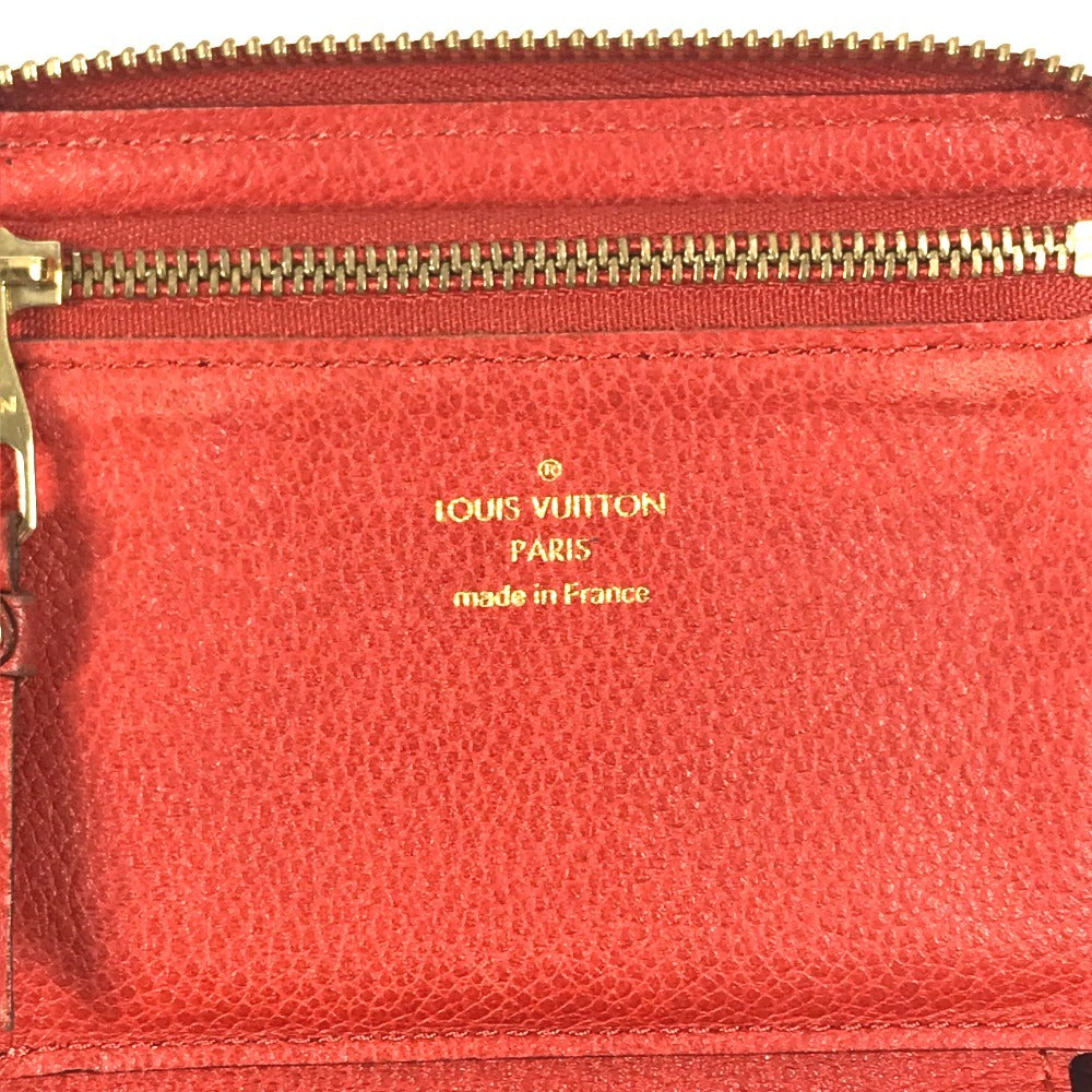 LOUIS VUITTON M60295 Monogram Empreinte Portefeuille Scalette Compact Wallet, Round Zipper Bifold Wallet, Monogram Empreinte Leather, Unisex, Oriane, Red