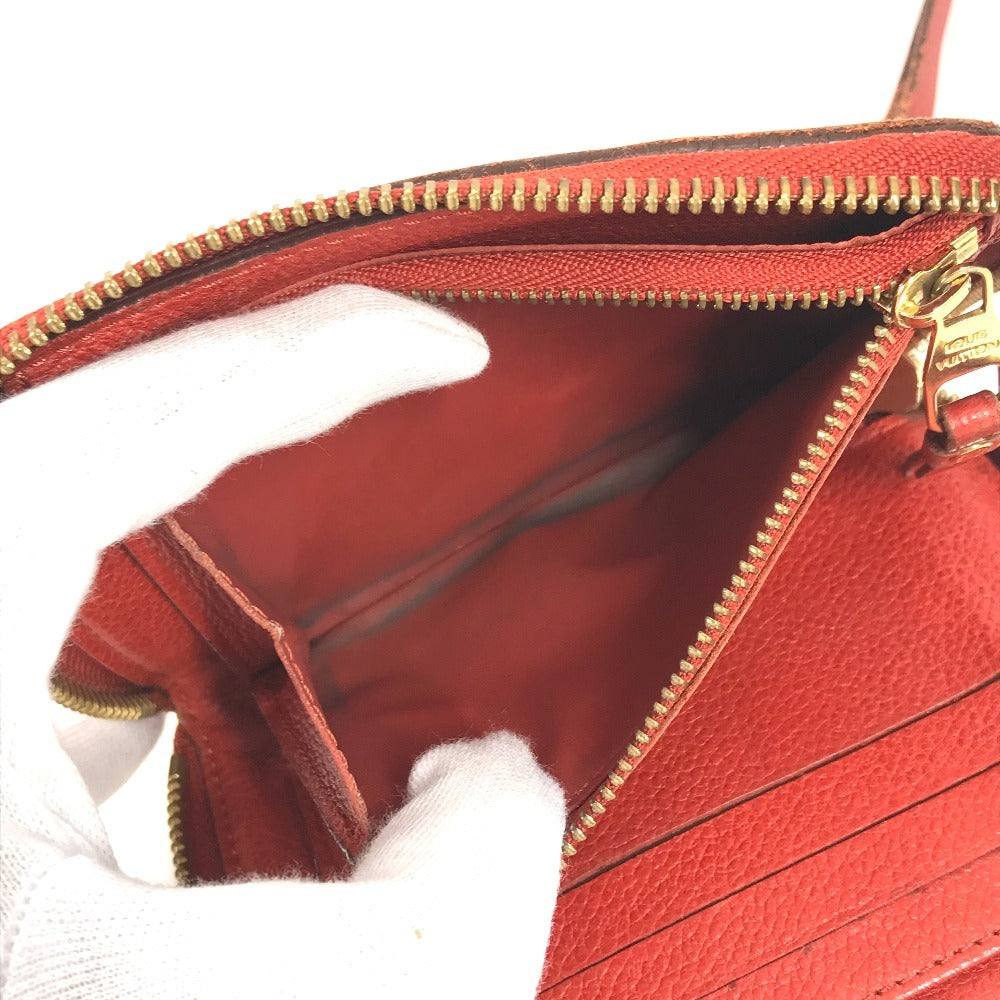 LOUIS VUITTON M60295 Monogram Empreinte Portefeuille Scalette Compact Wallet, Round Zipper Bifold Wallet, Monogram Empreinte Leather, Unisex, Oriane, Red