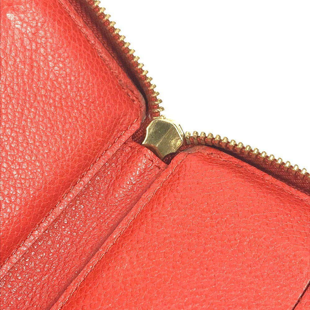 LOUIS VUITTON M60295 Monogram Empreinte Portefeuille Scalette Compact Wallet, Round Zipper Bifold Wallet, Monogram Empreinte Leather, Unisex, Oriane, Red