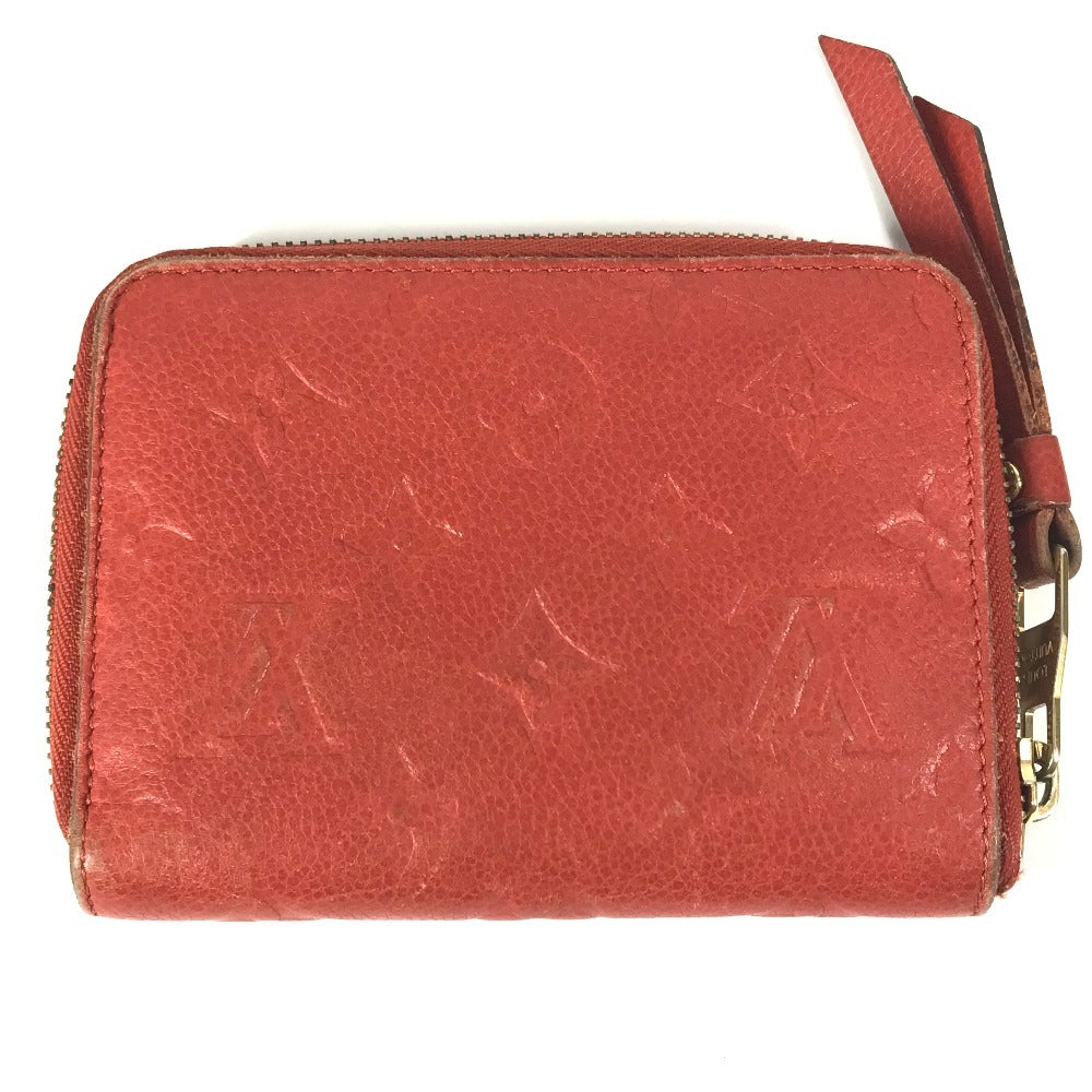 LOUIS VUITTON M60295 Monogram Empreinte Portefeuille Scalette Compact Wallet, Round Zipper Bifold Wallet, Monogram Empreinte Leather, Unisex, Oriane, Red