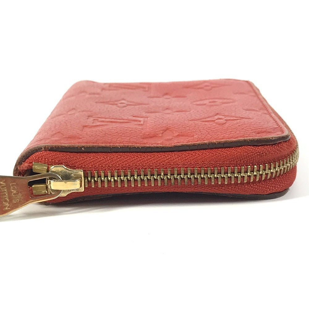 LOUIS VUITTON M60295 Monogram Empreinte Portefeuille Scalette Compact Wallet, Round Zipper Bifold Wallet, Monogram Empreinte Leather, Unisex, Oriane, Red