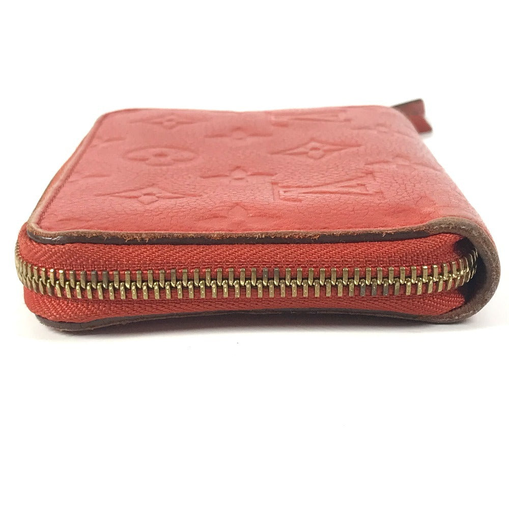 LOUIS VUITTON M60295 Monogram Empreinte Portefeuille Scalette Compact Wallet, Round Zipper Bifold Wallet, Monogram Empreinte Leather, Unisex, Oriane, Red