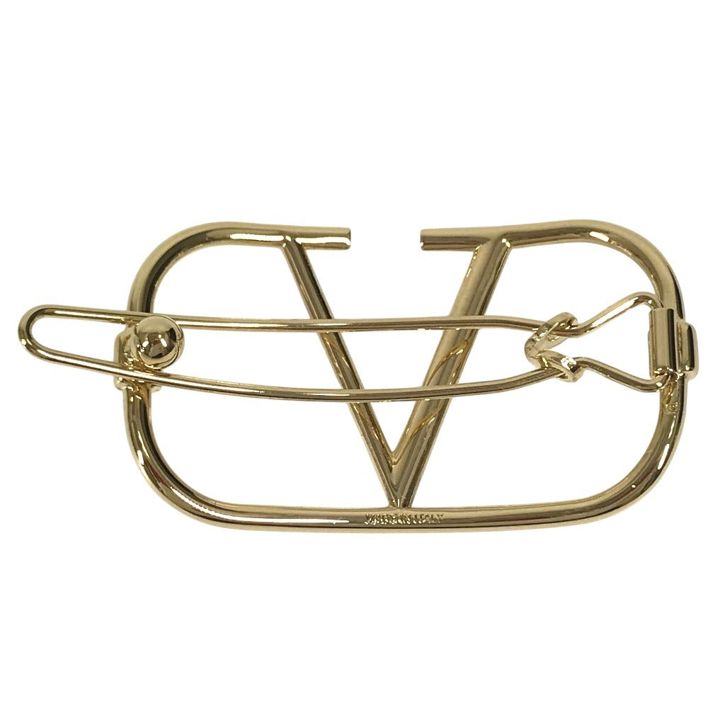 VALENTINO 4W2J0H38MET Hair Accessory V Logo Hair Clip Hairpin Barrette Metal Women's Gold