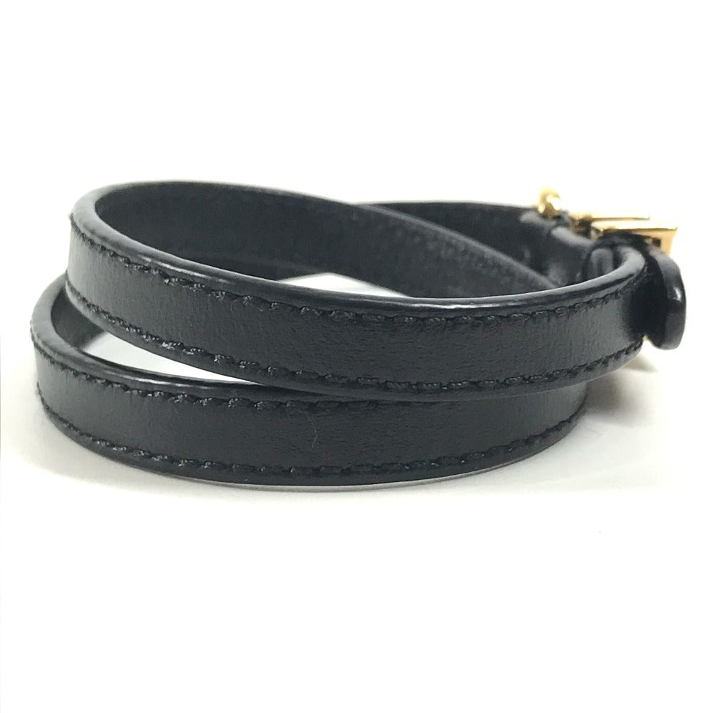 LOUIS VUITTON ブラックレザーバングル Louis Vuitton ブラックレザー