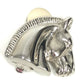 HERMES Cheval Horse Logo Earrings, Metal, Silver, for Women