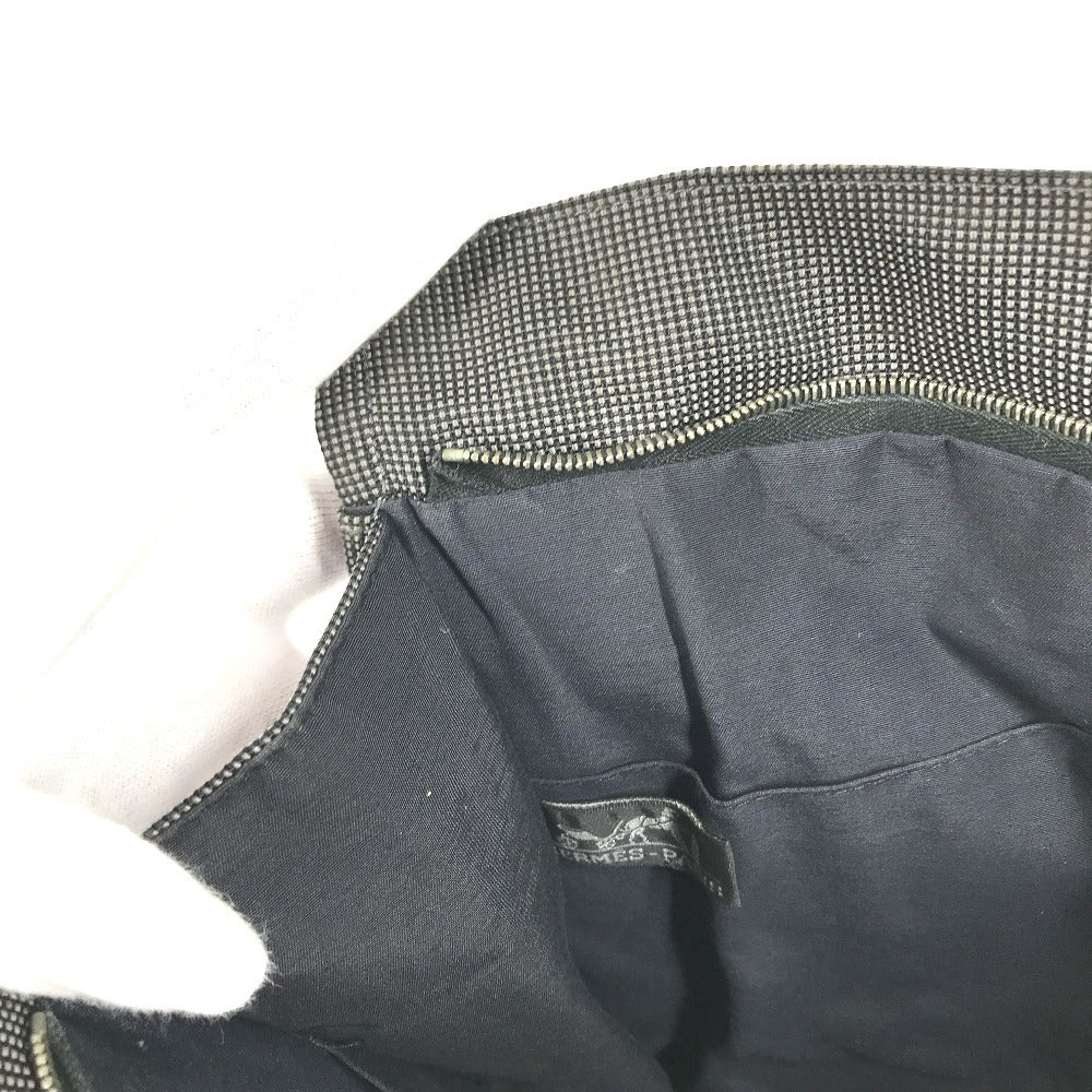 HERMES エールライン カバン クラッチバッグ セカンドバッグ マルチポーチ ポーチ コットン ユニセックス グレー