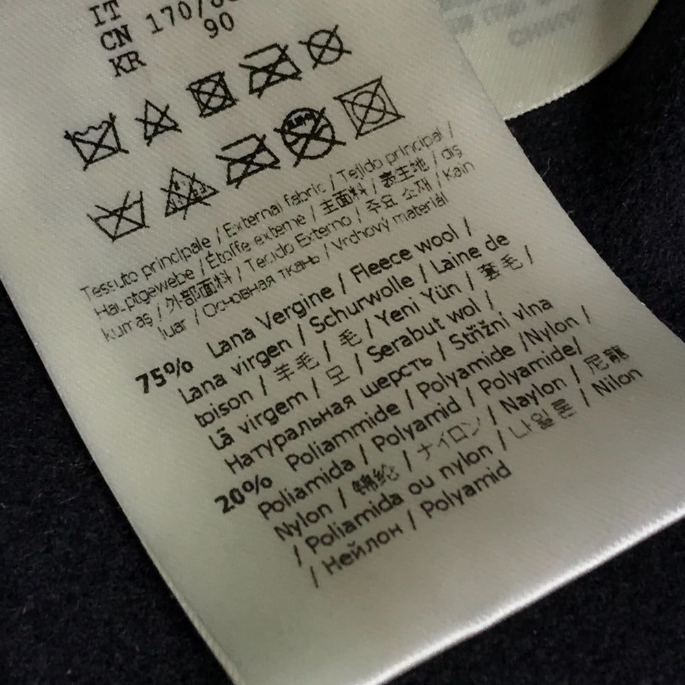 FENDI FF0209 フード付き フーディー ムートン ファー付き ポケット コート アパレル アウター 長袖 ロングコート ウール メンズ ネイビー