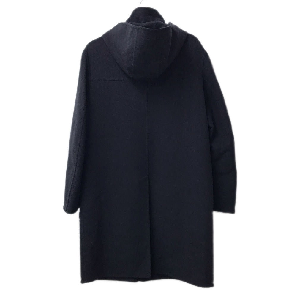 FENDI FF0209 フード付き フーディー ムートン ファー付き ポケット コート アパレル アウター 長袖 ロングコート ウール メンズ ネイビー