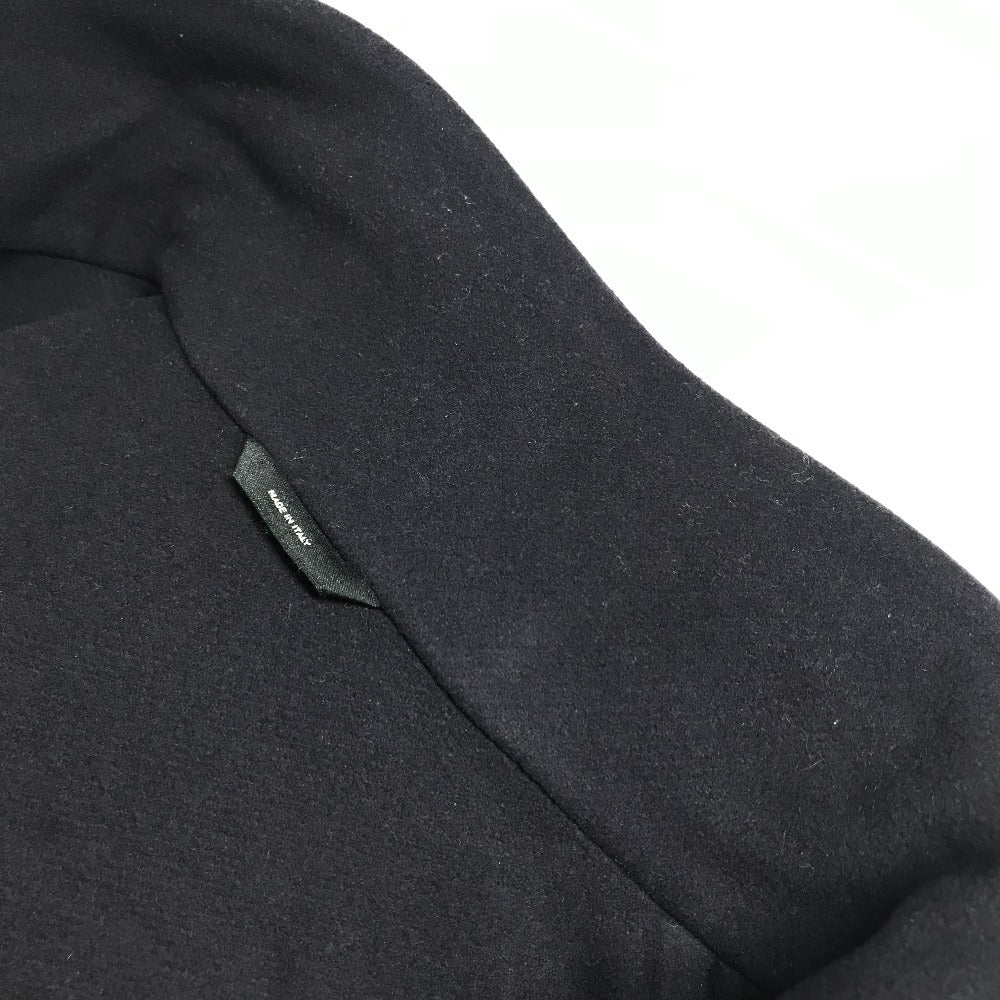 FENDI FF0209 フード付き フーディー ムートン ファー付き ポケット コート アパレル アウター 長袖 ロングコート ウール メンズ ネイビー