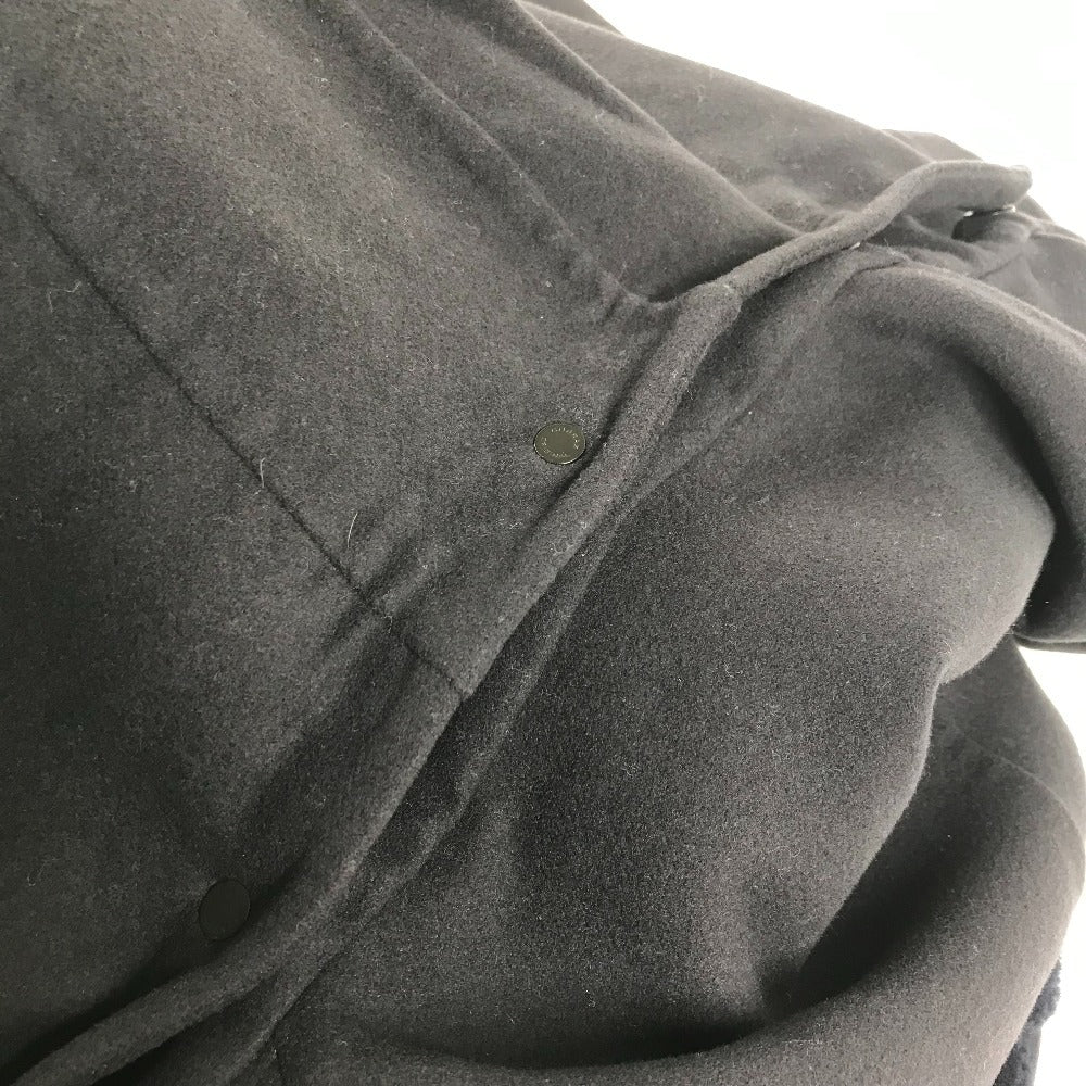 FENDI FF0209 フード付き フーディー ムートン ファー付き ポケット コート アパレル アウター 長袖 ロングコート ウール メンズ ネイビー