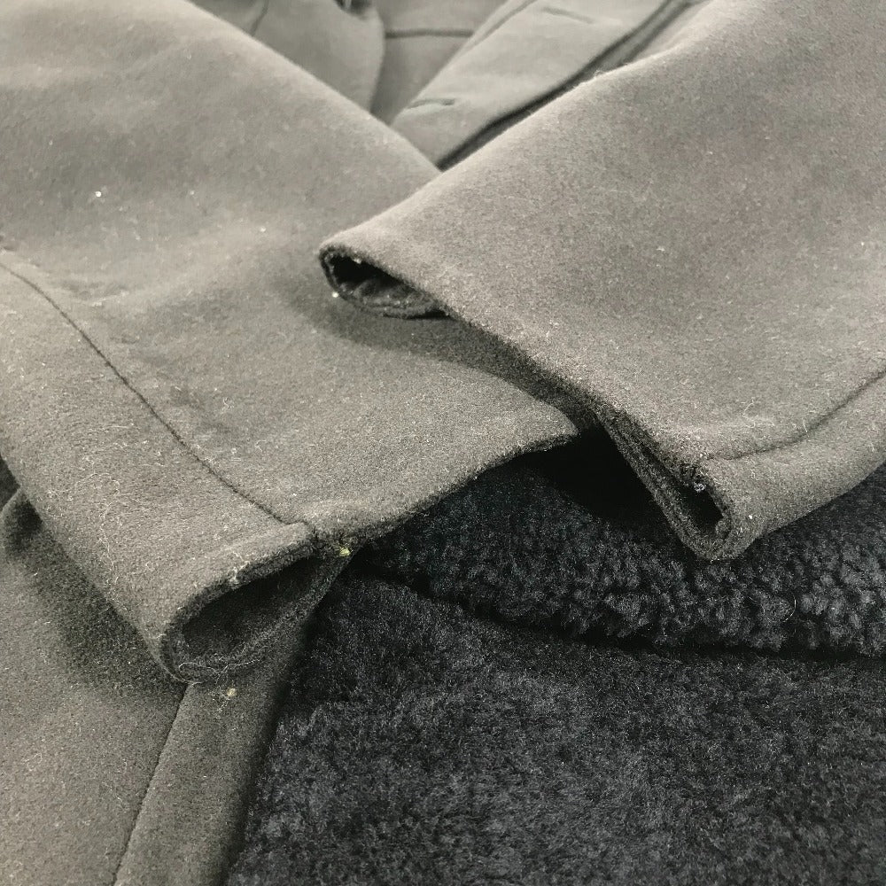 FENDI FF0209 フード付き フーディー ムートン ファー付き ポケット コート アパレル アウター 長袖 ロングコート ウール メンズ ネイビー