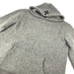 CHROME HEARTS Men's Gray Cashmere Hoodie with Leather Patch, Tag, and Cross Stitch. Long Sleeve Knit.