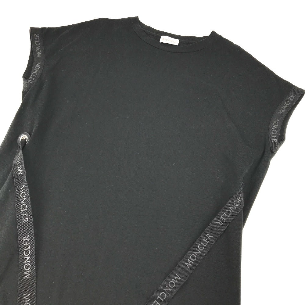MONCLER シャツワンピ アパレル 半袖 ロゴ Tシャツワンピース ワンピース コットン レディース ブラック