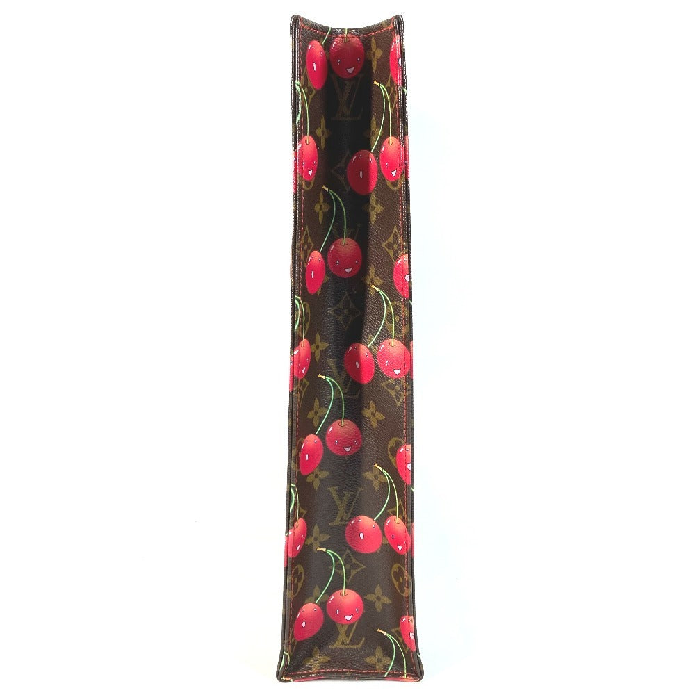 LOUIS VUITTON M95010 Monogram Cherry by Takashi Murakami, Sac Pla Sac Pla Tote Bag, Vertical Tote/Shoulder Bag, Monogram Canvas, Unisex, Brown