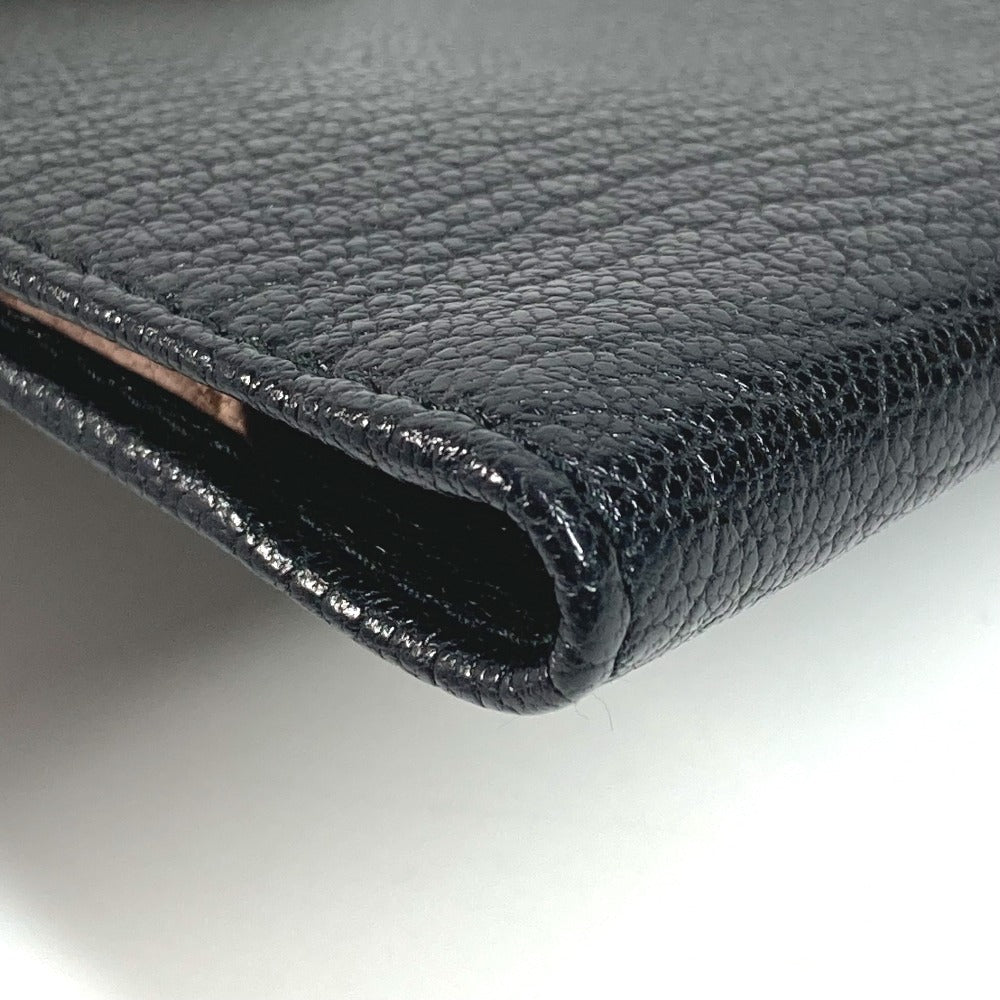 MIUMIU 5MD001 Business Card Holder, Pass Case, Logo, Bifold, Stationery, Card Case, Leather, Women's, Black