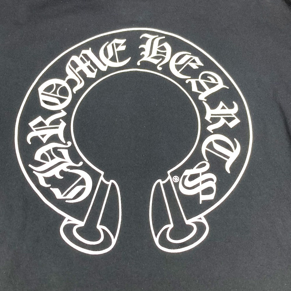 CHROME HEARTS トレーナー スウェット 長袖 SWTSHRT HD PLVR フレア ロゴ ホースシュー アパレル フーディー フード パーカー コットン メンズ ブラック