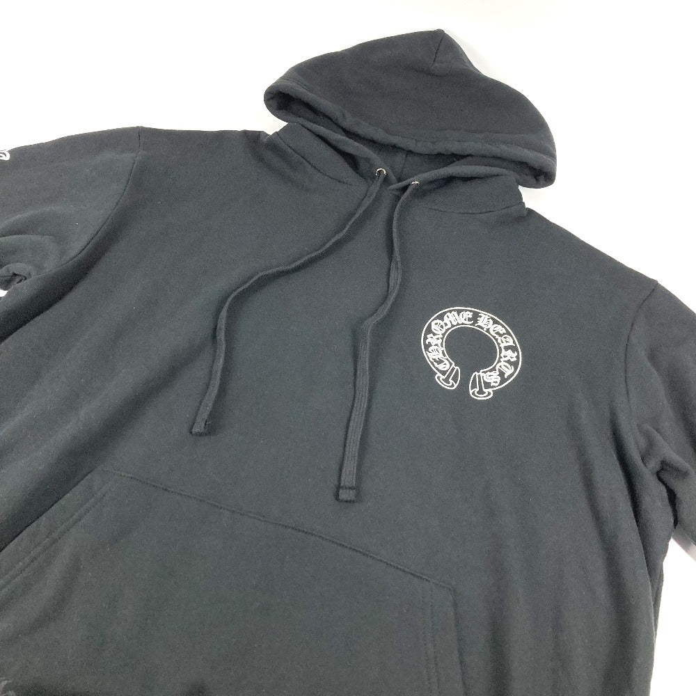 CHROME HEARTS トレーナー スウェット 長袖 SWTSHRT HD PLVR フレア ロゴ ホースシュー アパレル フーディー フード パーカー コットン メンズ ブラック