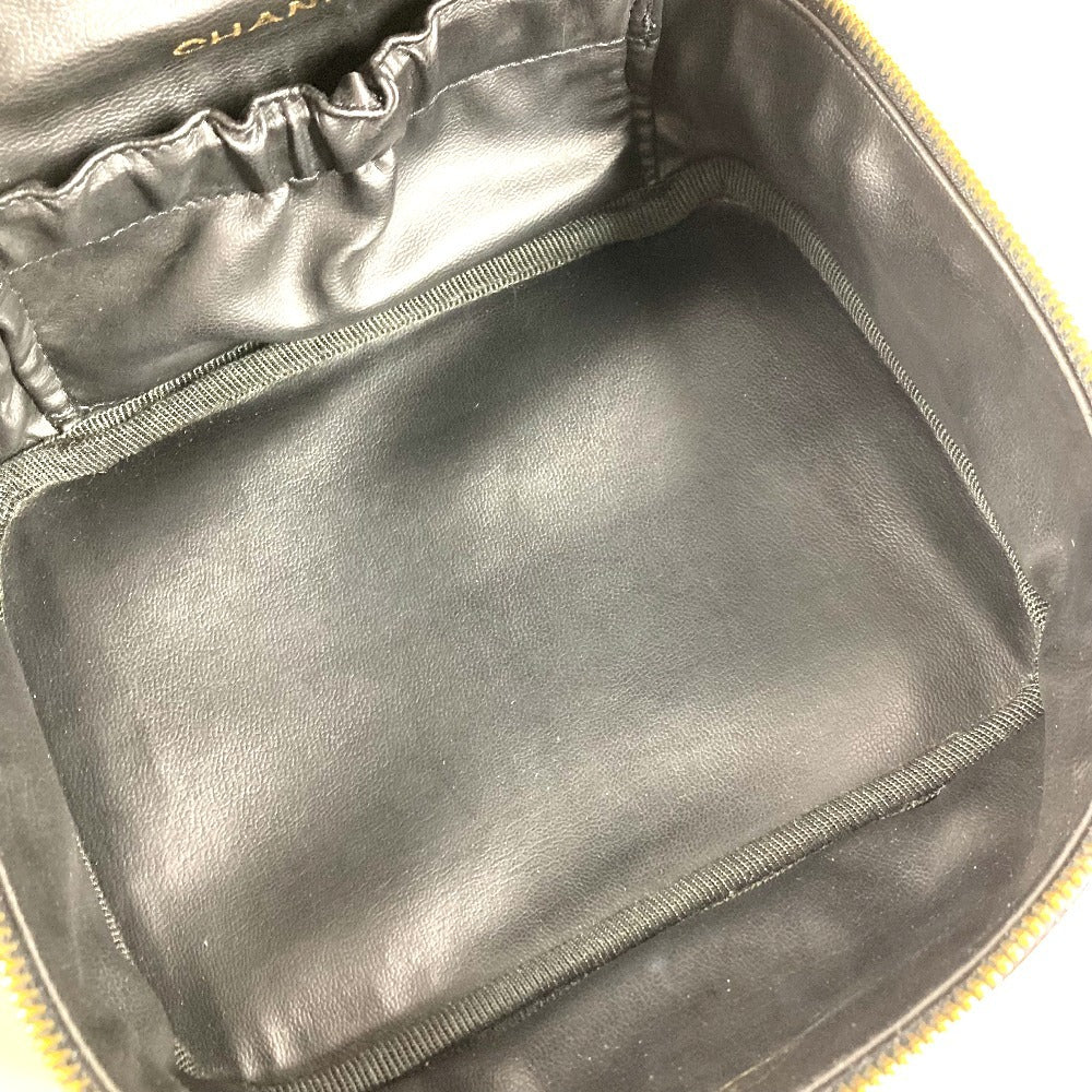 CHANEL モノグラム バニティバッグ CC ココマーク ロゴ カバン ハンドバッグ ハンドバッグ エナメル レディース ブラック