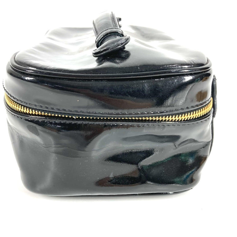 CHANEL モノグラム バニティバッグ CC ココマーク ロゴ カバン ハンドバッグ ハンドバッグ エナメル レディース ブラック