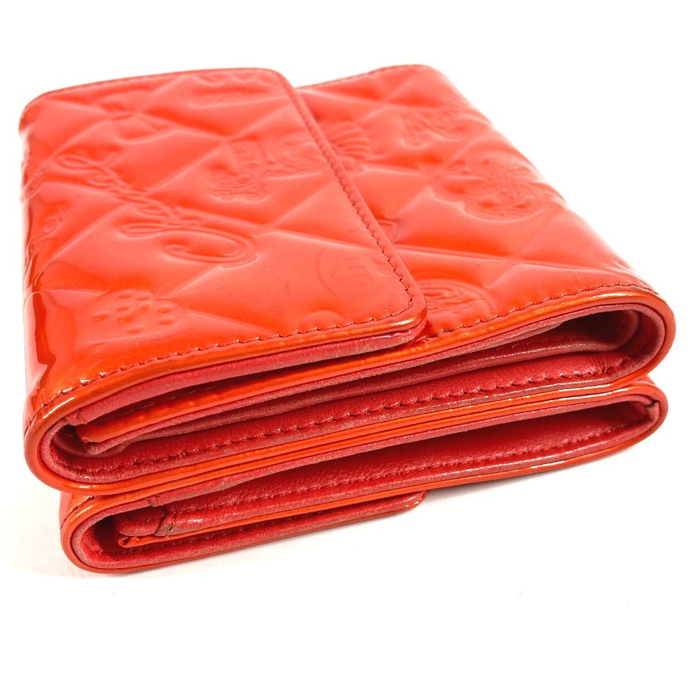 CHANEL NO5 ロゴ リボン アイコン 財布 コンパクトウォレット 3つ折り財布 パテントレザー ユニセックス レッド系