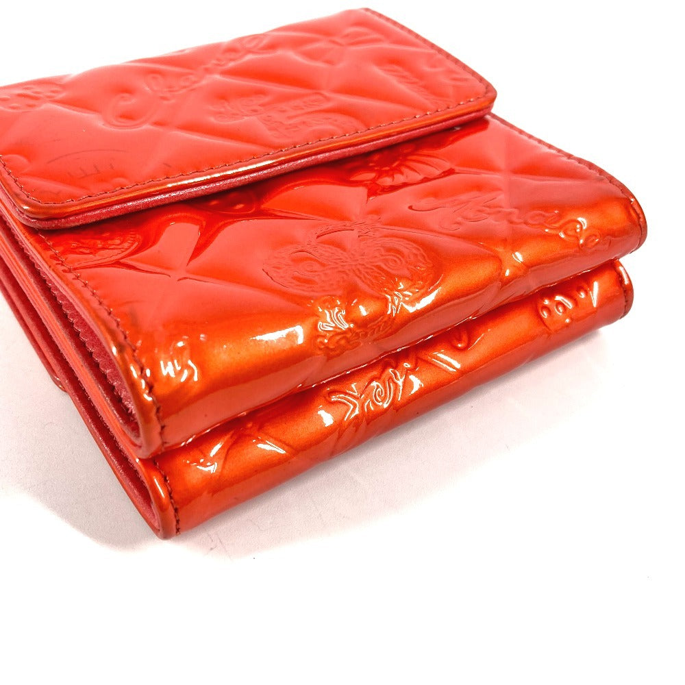 CHANEL NO5 ロゴ リボン アイコン 財布 コンパクトウォレット 3つ折り財布 パテントレザー ユニセックス レッド系