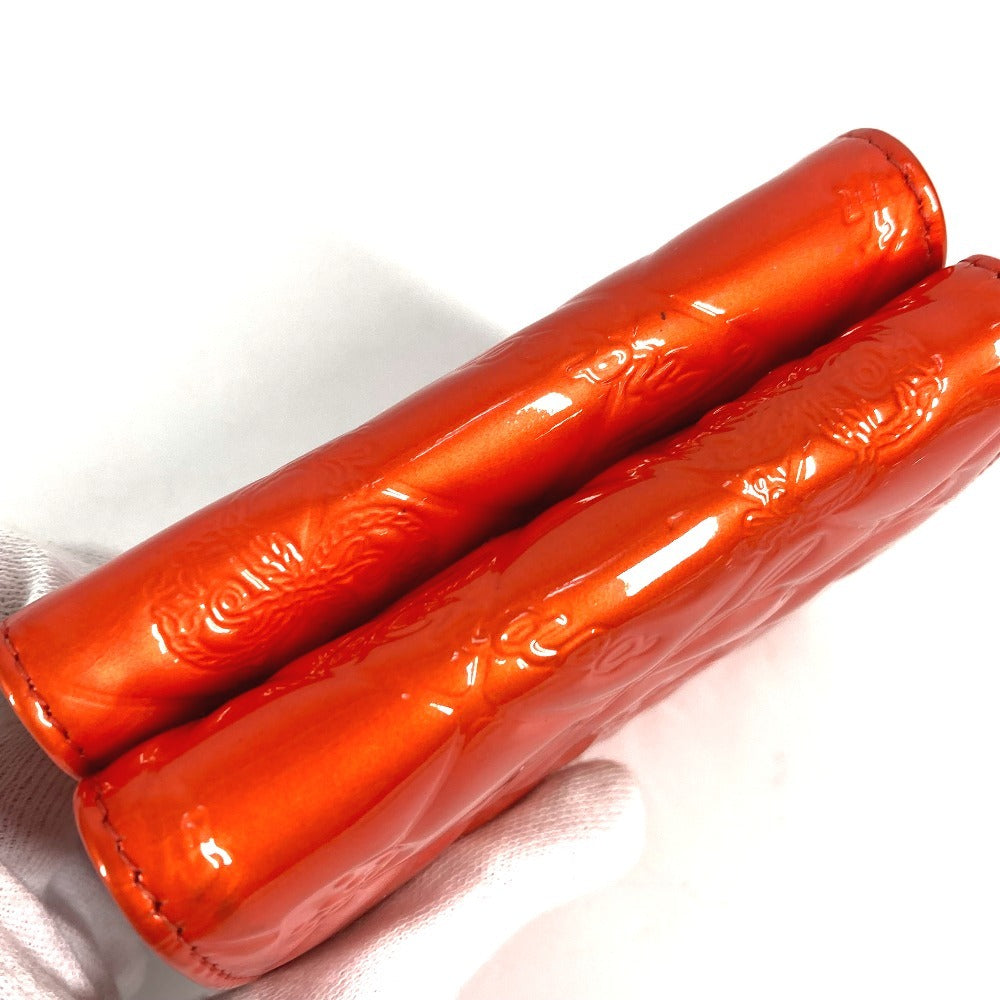 CHANEL NO5 ロゴ リボン アイコン 財布 コンパクトウォレット 3つ折り財布 パテントレザー ユニセックス レッド系