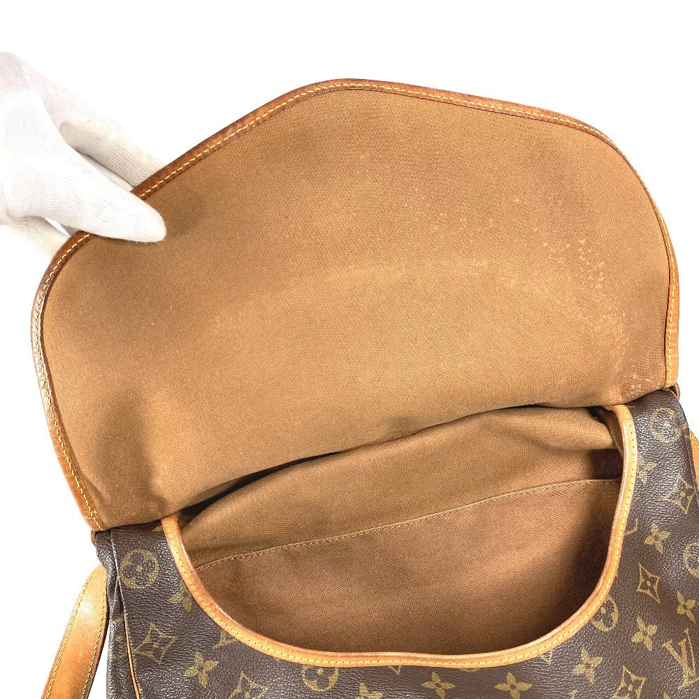 LOUIS VUITTON M42254 Monogram Saumur 35 Crossbody Flap Shoulder Bag in Monogram Canvas, Unisex, Brown