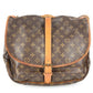 LOUIS VUITTON M42254 Monogram Saumur 35 Crossbody Flap Shoulder Bag in Monogram Canvas, Unisex, Brown