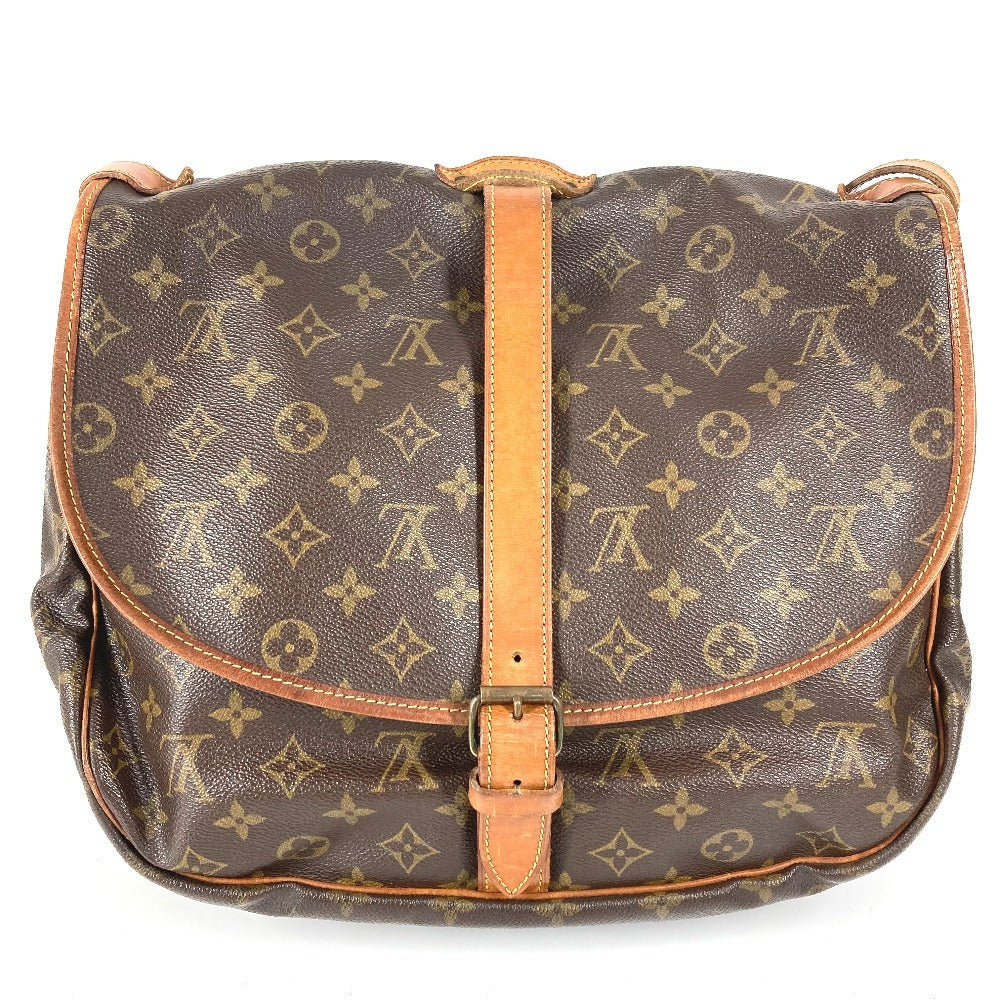 LOUIS VUITTON M42254 Monogram Saumur 35 Crossbody Flap Shoulder Bag in Monogram Canvas, Unisex, Brown