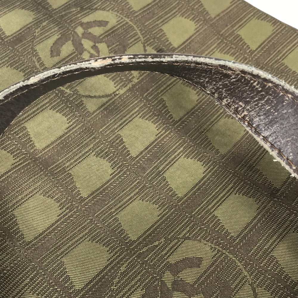 CHANEL ニュートラベルライン フラット トートバッグ フラットショッパー カバン 縦型トート ハンドバッグ ナイロン/レザー ユニセックス カーキ
