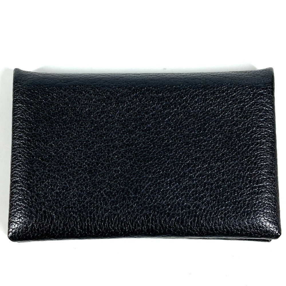HERMES パスケース 小銭入れ 財布 カルヴィ シルバー金具 小物 二つ折り カードケース 名刺入れ コインケース シェーブル ユニセックス ブラック