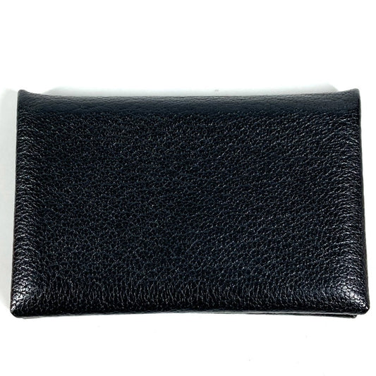 HERMES パスケース 小銭入れ 財布 カルヴィ シルバー金具 小物 二つ折り カードケース 名刺入れ コインケース シェーブル ユニセックス ブラック