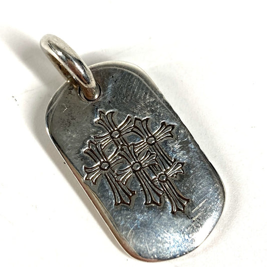 CHROME HEARTS セメタリークロス ロゴ ドッグタグ ネックレス ジュエリー アクセサリー ペンダントトップ SV925 ユニセックス シルバー