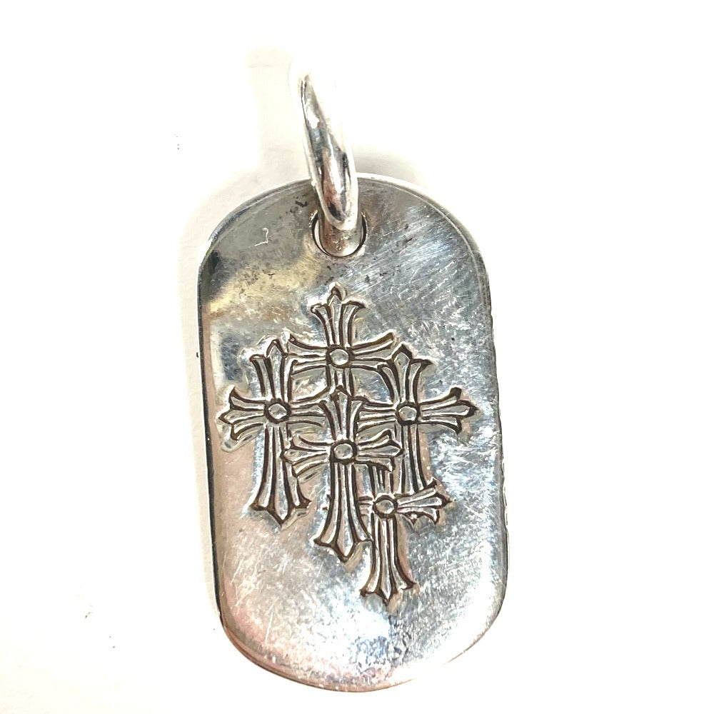 CHROME HEARTS Cemetery Cross Logo Dog Tag Necklace, Jewelry, Accessory, Pendant, SV925, Unisex, Silver