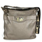 FENDI 8BT109 Selleria Logo Crossbody Shoulder Bag in Silver-Gray Leather, Unisex