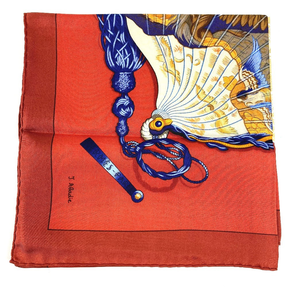 HERMES 扇 和柄 扇子 BRISE DE CHARME 魅惑のそよ風 カレ90 カレ 90 スカーフ シルク ユニセックス マルチカラー