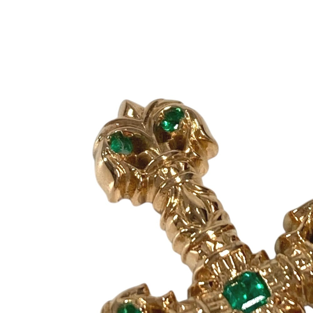 CHROME HEARTS アクセサリー ジュエリー ネックレス ペンダント CHARM FILIGREE TINY P EMRLD タイニーフィリグリー クロス PAVE エメラルド K22 22金 K22 ペンダントトップ K22 ユニセックス ゴールド