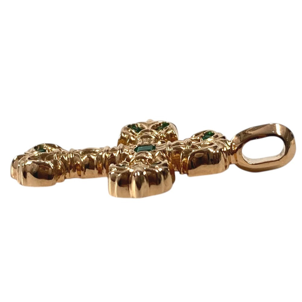CHROME HEARTS アクセサリー ジュエリー ネックレス ペンダント CHARM FILIGREE TINY P EMRLD タイニーフィリグリー クロス PAVE エメラルド K22 22金 K22 ペンダントトップ K22 ユニセックス ゴールド