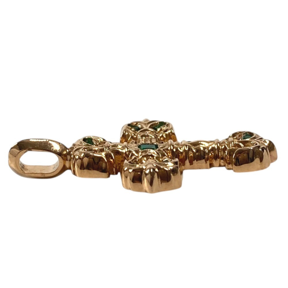 CHROME HEARTS アクセサリー ジュエリー ネックレス ペンダント CHARM FILIGREE TINY P EMRLD タイニーフィリグリー クロス PAVE エメラルド K22 22金 K22 ペンダントトップ K22 ユニセックス ゴールド