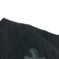 CHROME HEARTS Men's Black Long Sleeve Hoodie with Cross Patch and Leather Tag, Cashmere Knit