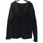 CHROME HEARTS Men's Black Long Sleeve Hoodie with Cross Patch and Leather Tag, Cashmere Knit