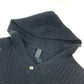 CHROME HEARTS Men's Black Long Sleeve Hoodie with Cross Patch and Leather Tag, Cashmere Knit