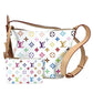 LOUIS VUITTON M13089 Monogram Multicolore by Takashi Murakami, LV×TM All-in BB Crossbody Bag with Pouch, Bucket Shoulder Bag, Monogram Multicolore Canvas, Women's, Blanc/White