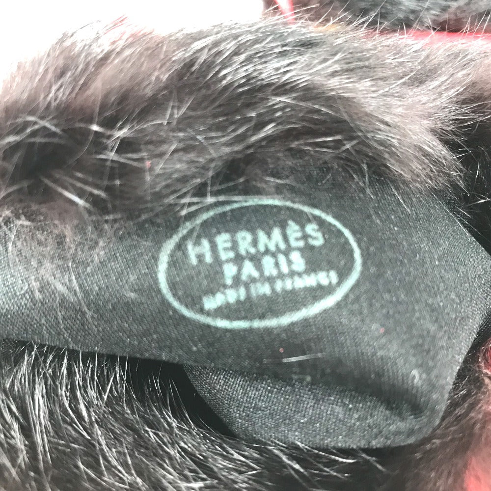 HERMES ファー アパレル セリエボタン 服飾小物 手袋 レザー レディース レッド